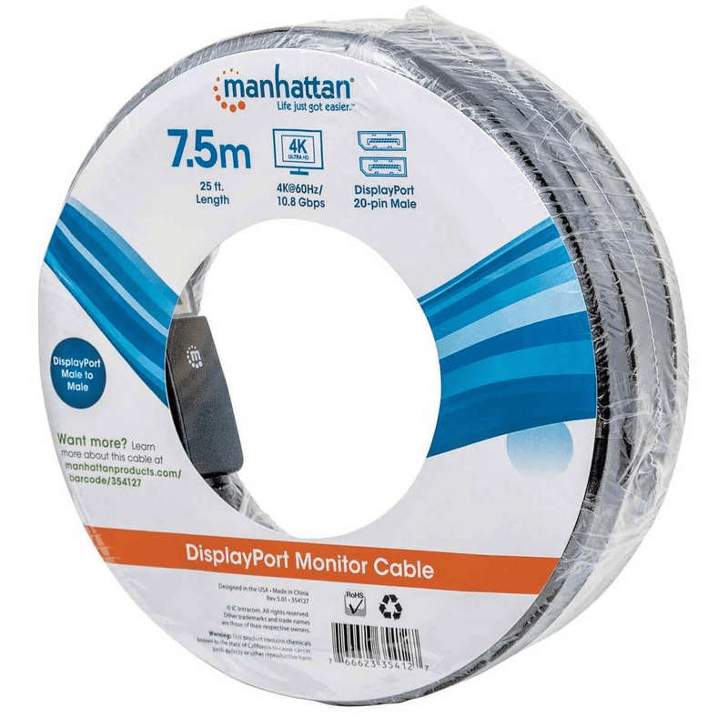 Manhattan 7.5m 4K-60Hz DisplayPort Monitor Cable 354127