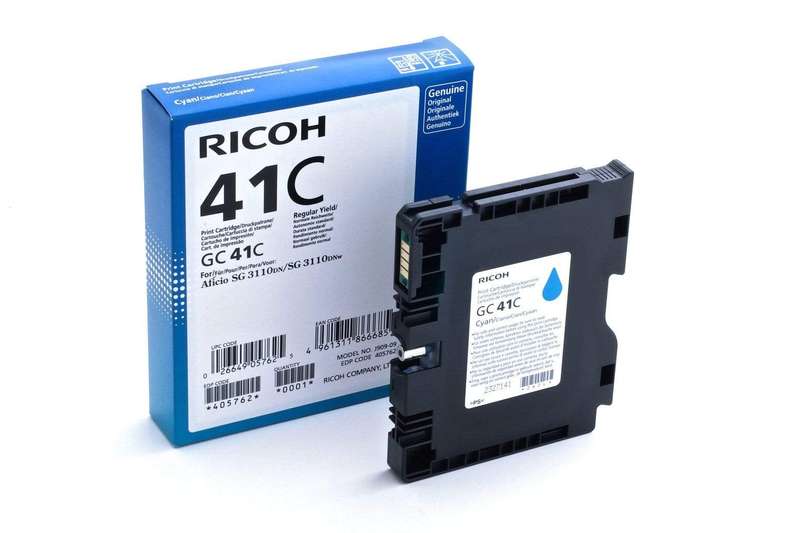 Ricoh 405762 Cyan Standard Yield Printer Ink Cartridge Original Single-pack