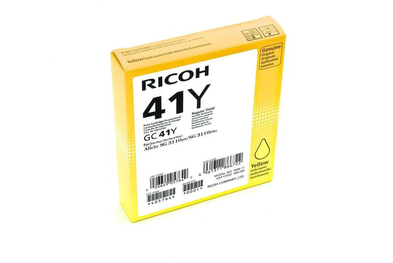 Ricoh 405764 Yellow Standard Yield Printer Ink Cartridge Original Single-pack