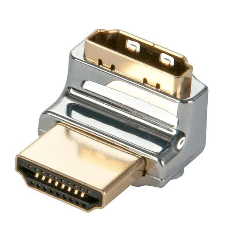 Lindy Cromo HDMI Male to Female 90-Degree Right Angle Adapter - Up 41506
