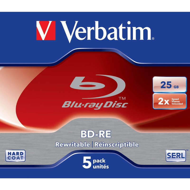 Verbatim 43615 Blank Blu-Ray Disc BD-RE 25GB 5-pack
