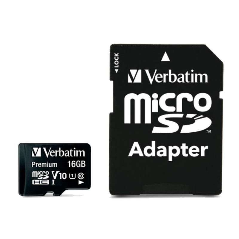 Verbatim Premium Memory Card 16GB MicroSDHC Class 10 44082