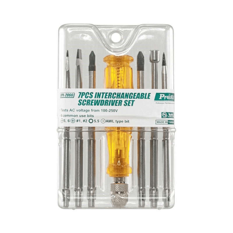 Pro'sKit 7-piece Interchangeable Screwdriver Set 8PK-2066