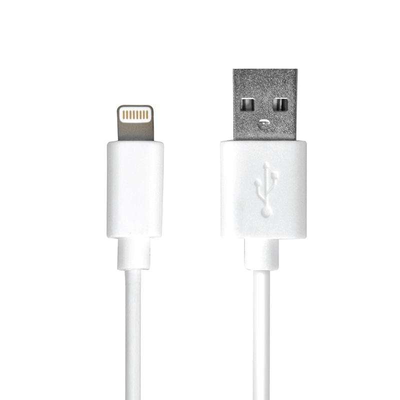 Port Designs 900082 2-port USB Car Charger with Lightning Cable White
