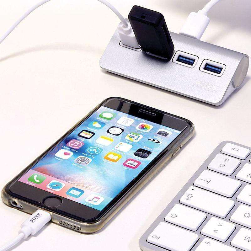 Port Designs 900121 interface hub USB 3.2 Gen 1 (3.1 Gen 1) Type-A 5000 Mbit/s Gray