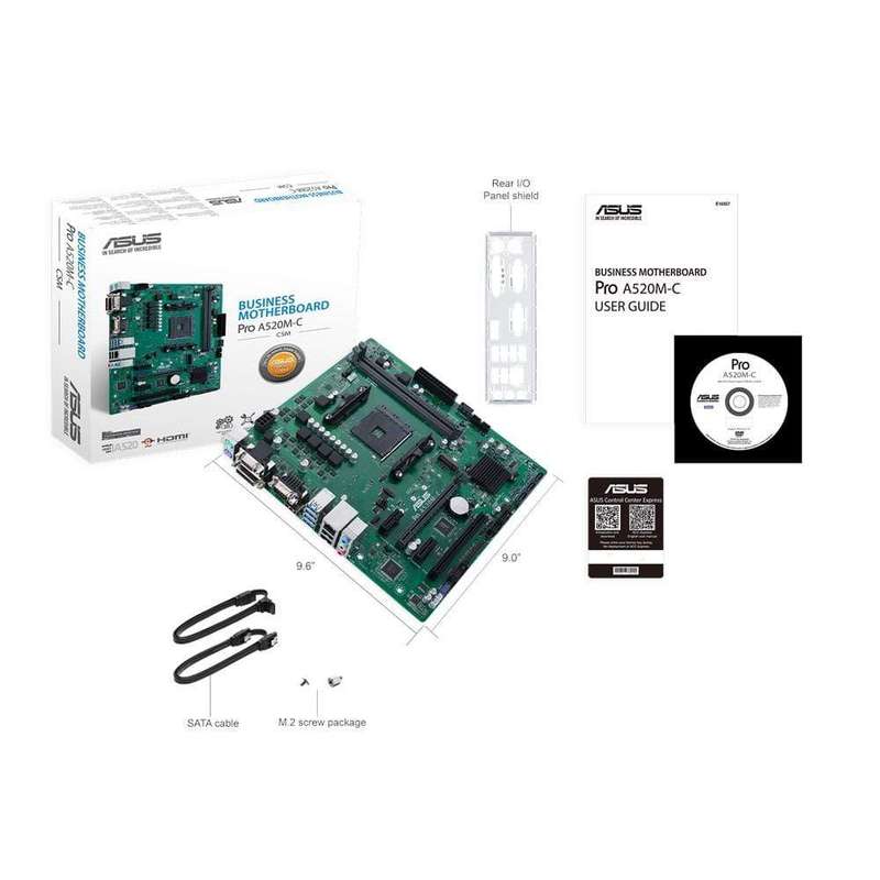 ASUS Pro A520M-C/CSM AMD A520 Socket AM4 Micro ATX Motherboard 90MB1550-M0EAYC