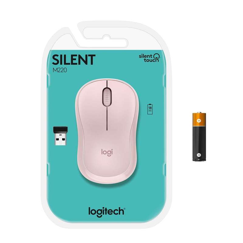 Logitech M220 Silent Wireless Mouse Pink 910-006129