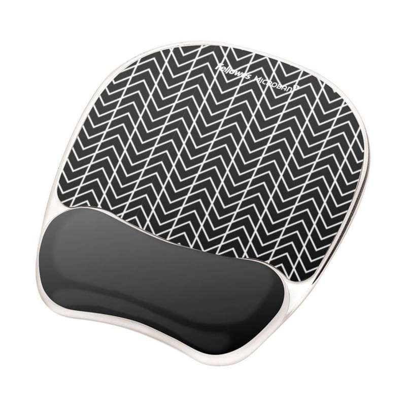 Fellowes Photo Gel Mousepad Wrist Support Chevron 9653401