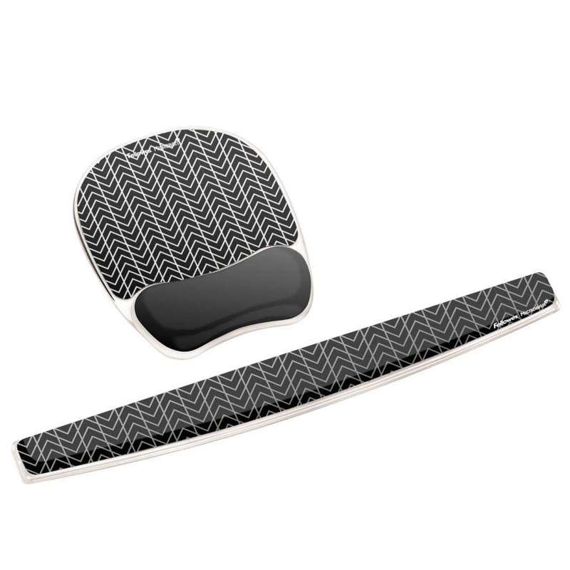 Fellowes Photo Gel Mousepad Wrist Support Chevron 9653401