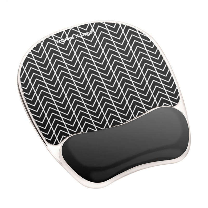 Fellowes Photo Gel Mousepad Wrist Support Chevron 9653401