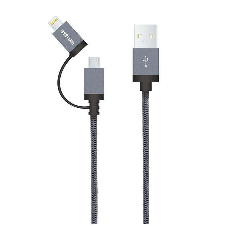 Astrum AC330 2 in 1 8pin with 13p Micro Charge Sync MFI Cable A53033-T