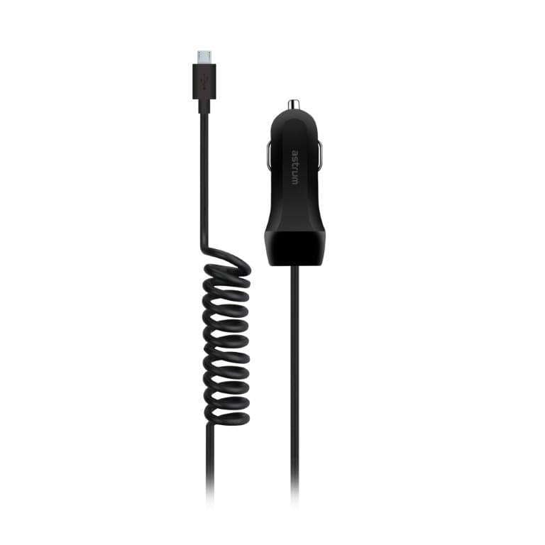 Astrum CC240 2.4A Car Charger with Spring Cable A93024-B