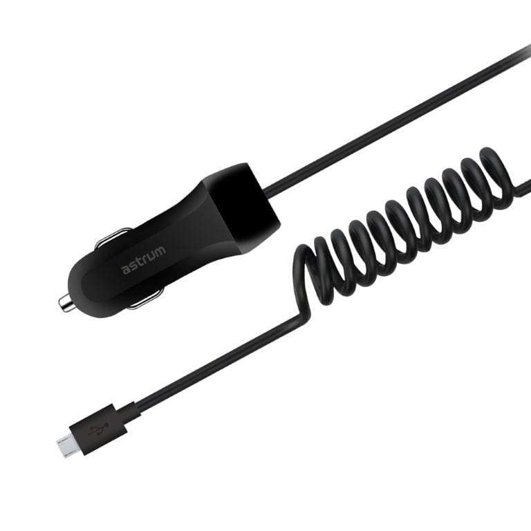 Astrum CC240 2.4A Car Charger with Spring Cable A93024-B