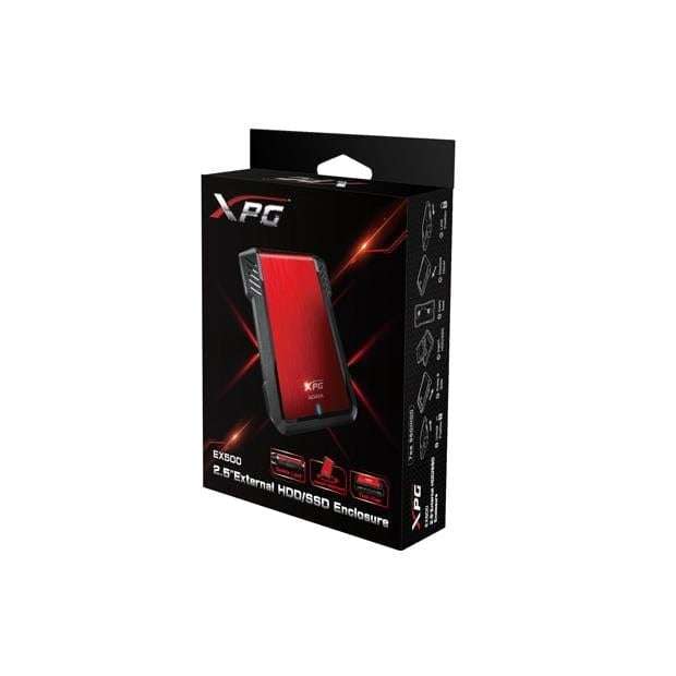 ADATA EX500 2.5-inch HDD/SSD Enclosure Black and Red AEX500U3-CRD