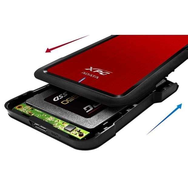 ADATA EX500 2.5-inch HDD/SSD Enclosure Black and Red AEX500U3-CRD