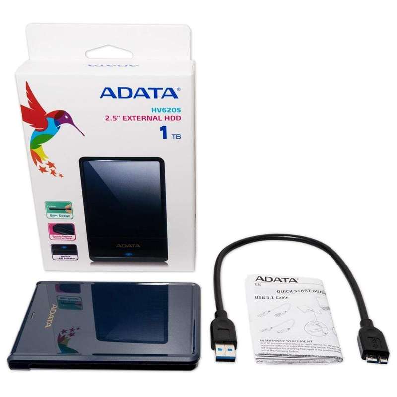 ADATA HV620S 1TB Blue External Hard Drive AHV620S-1TU3-CBL
