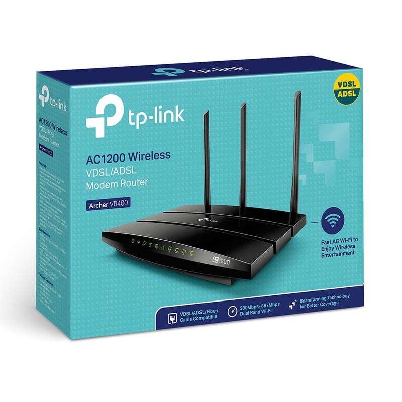TP-Link Archer VR400 AC1200 Wireless VDSL/ADSL Modem Router