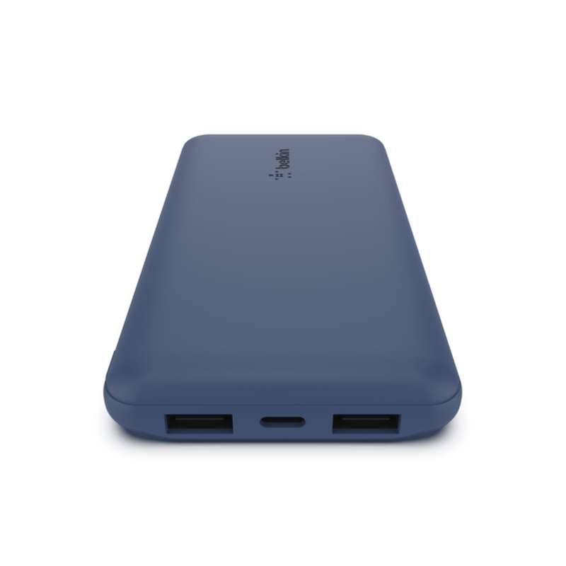 Belkin BoostCharge 10000mAh 3-Port Power Bank with USB-A to USB-C Cable Blue BPB011BTBL