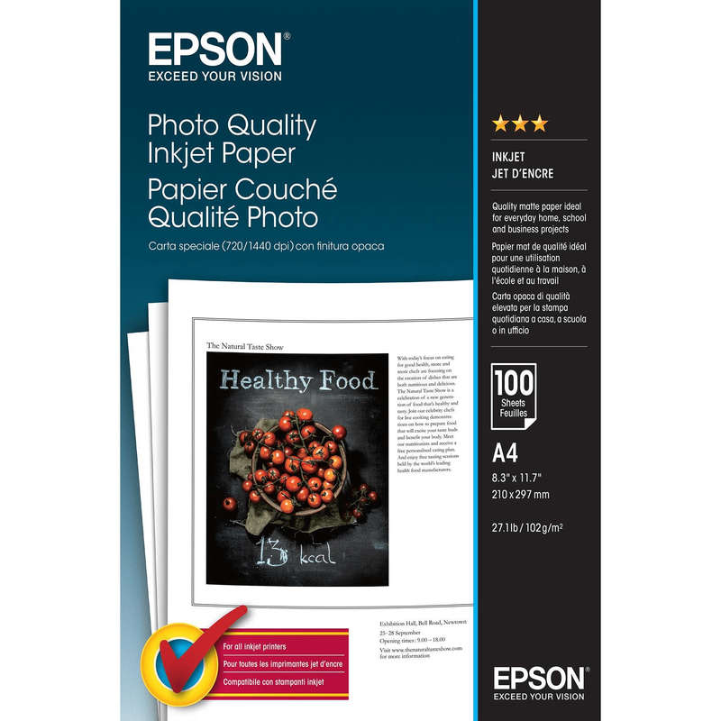 Epson C13S041061 A4 Photo Quality Inkjet Paper 100 Sheets