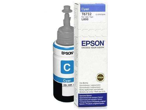 Epson T6732 Bottle 70-ml Photo Cyan Standard Yield Printer Ink Cartridge Original C13T67324A Sing...
