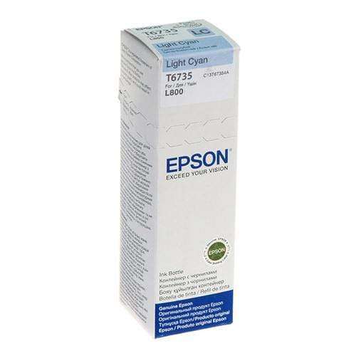 Epson T6735 Bottle 70-ml Light Cyan Standard Yield Printer Ink Cartridge Original C13T67354A Sing...