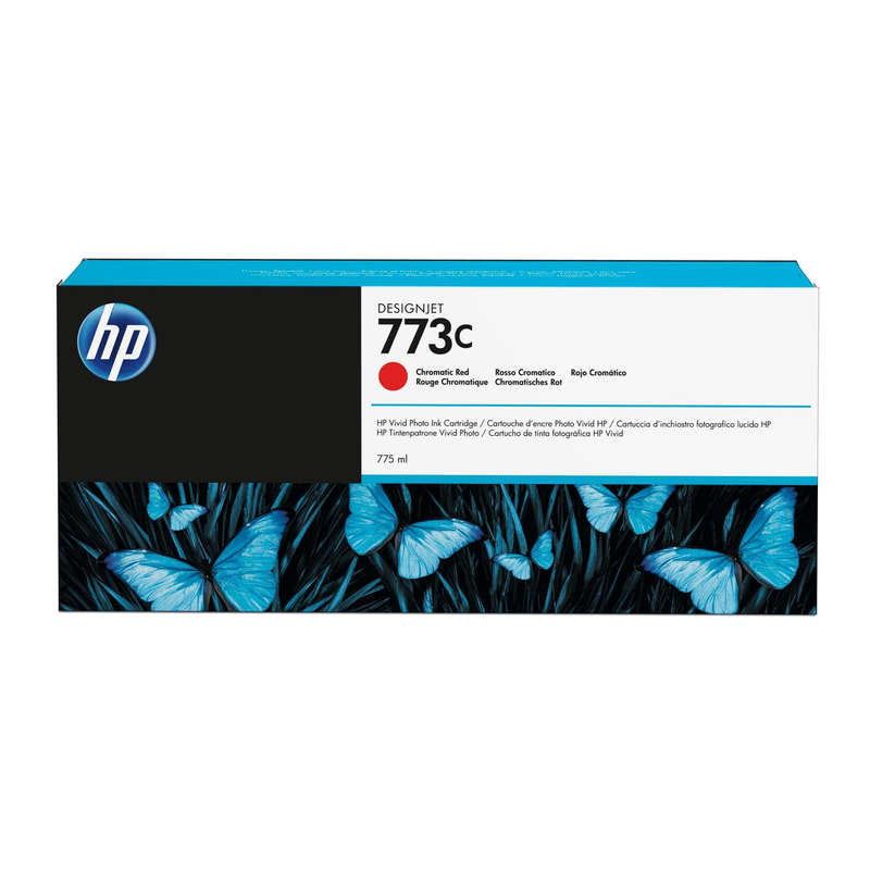 HP 773C 775-ml Chromatic DesignJet Red Printer Ink Cartridge Original C1Q38A Single-pack