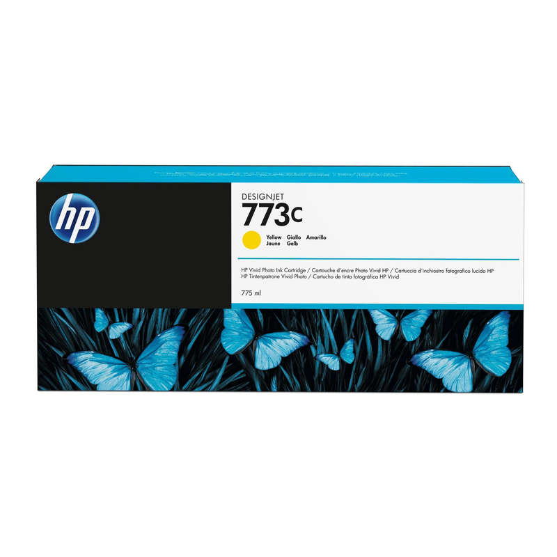 HP 773C 775-ml DesignJet Yellow Printer Ink Cartridge Original C1Q40A Single-pack