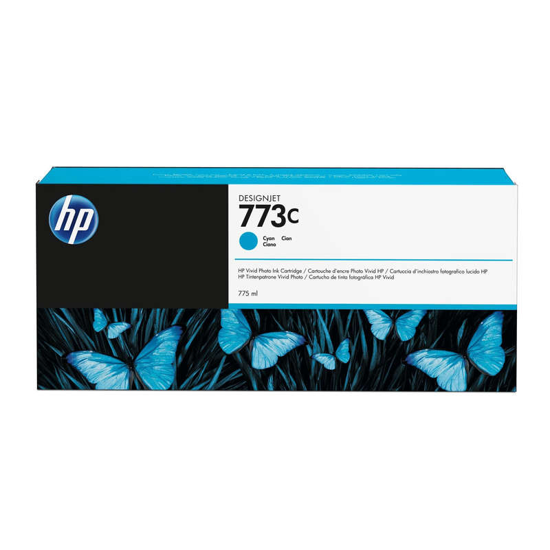 HP 773C 775-ml DesignJet Cyan Printer Ink Cartridge Original C1Q42A Single-pack