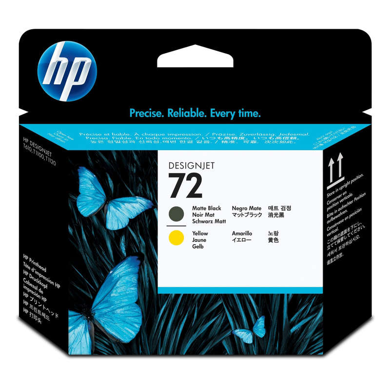 HP 72 Matte Black and Yellow DesignJet Original Printhead C9384A Single-pack