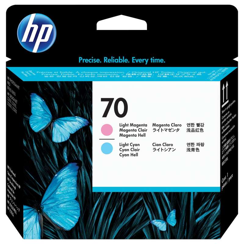 HP 70 DesignJet Light Magenta and Light Cyan Standard Yield Printhead Original C9405A Single-pack...