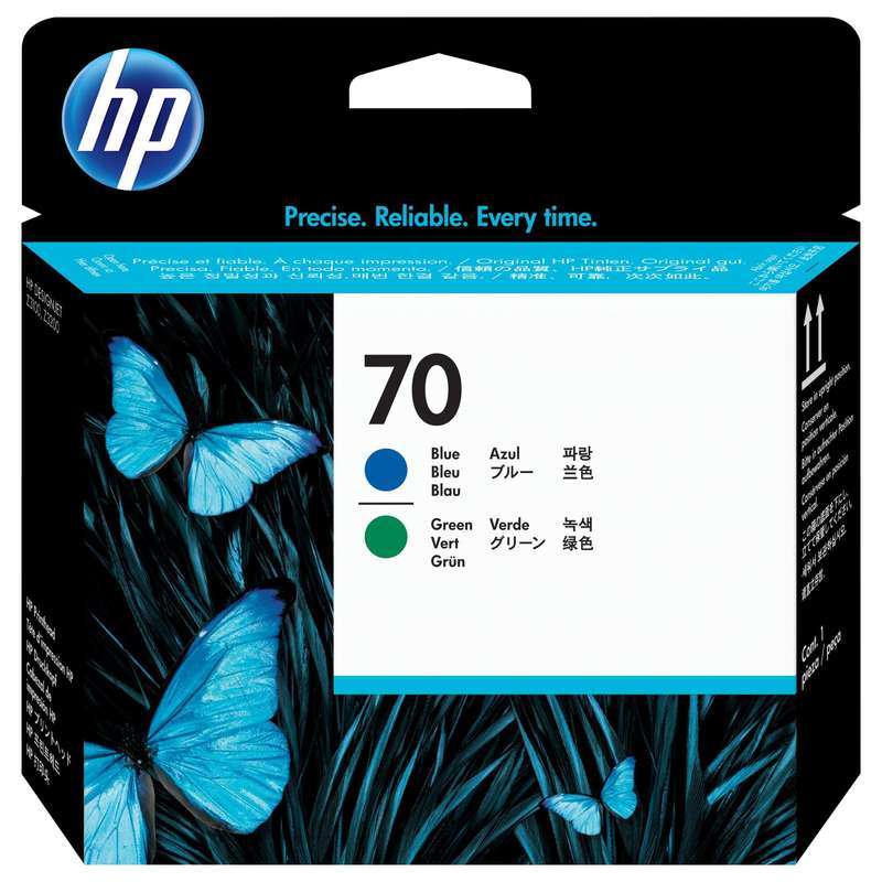 HP 70 DesignJet Blue and Green Standard Yield Printhead Original C9408A Single-pack C9408A
