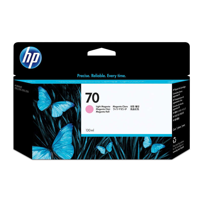HP 70 130-ml DesignJet Light Magenta Printer Ink Cartridge Original C9455A Single-pack