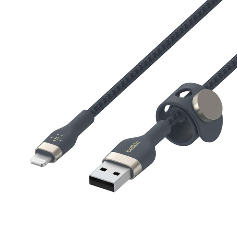 Belkin BoostCharge Pro Flex 3m USB-A Cable with Lightning Connector Blue CAA009BT3MBL