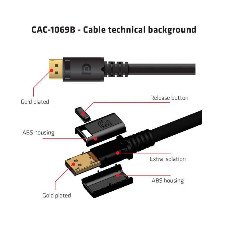 Club 3D DisplayPort 1.4 HBR3 8K Cable CAC-1069B