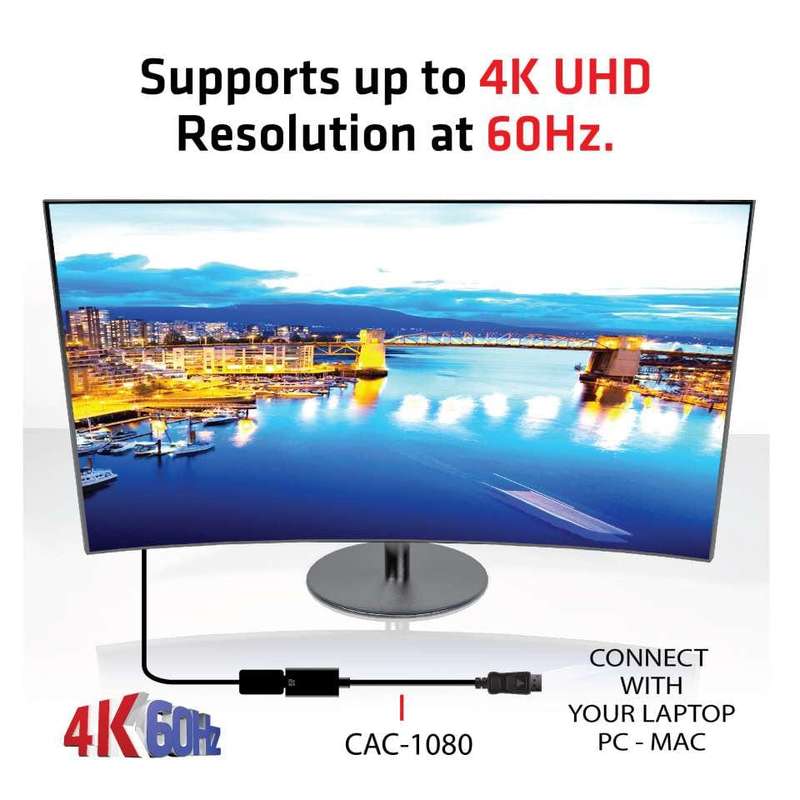 Club 3D CAC-1080 DisplayPort 1.4 to HDMI 2.0b HDR Active Adapter