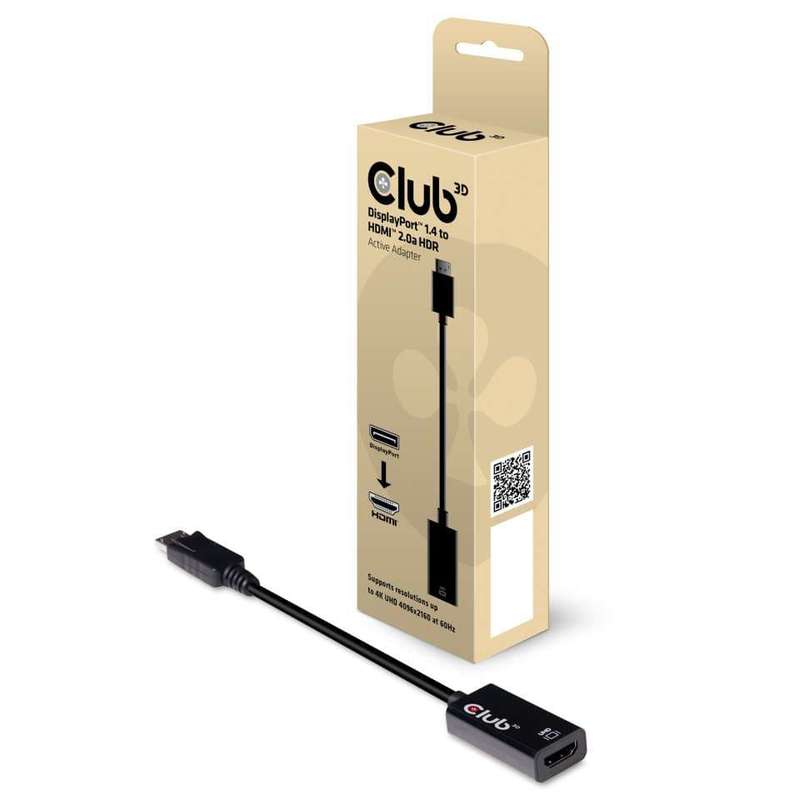 Club 3D CAC-1080 DisplayPort 1.4 to HDMI 2.0b HDR Active Adapter