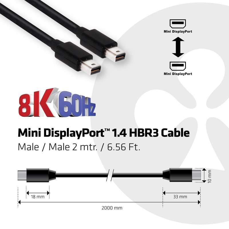 Club 3D Mini DisplayPort 1.4 Cable CAC-1164