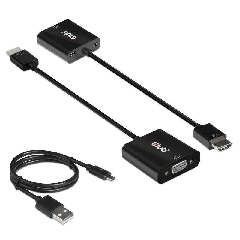 Club 3D Type-A Video Cable Adapter 0.5m Black CAC-1302
