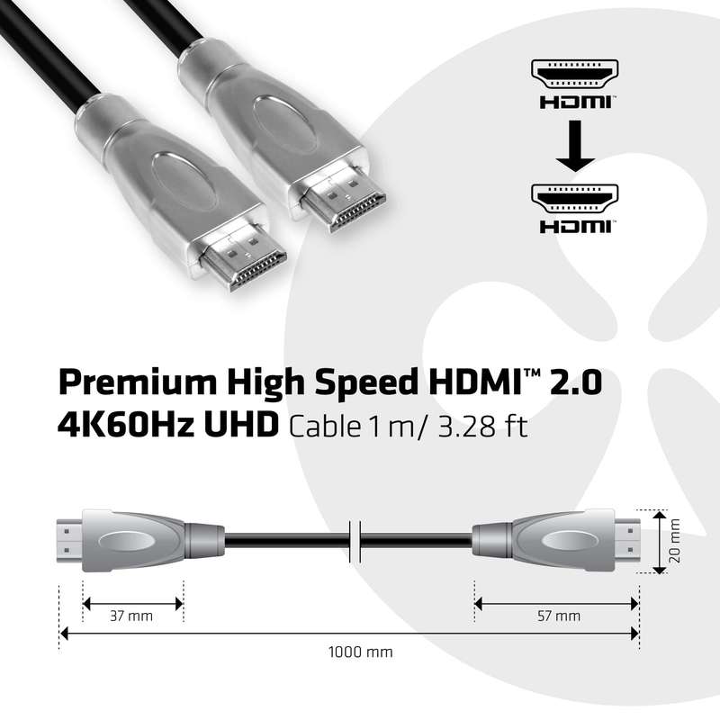 Club 3D CAC-1311 1m Premium High Speed HDMI 2.0 4K 60Hz UHD Cable
