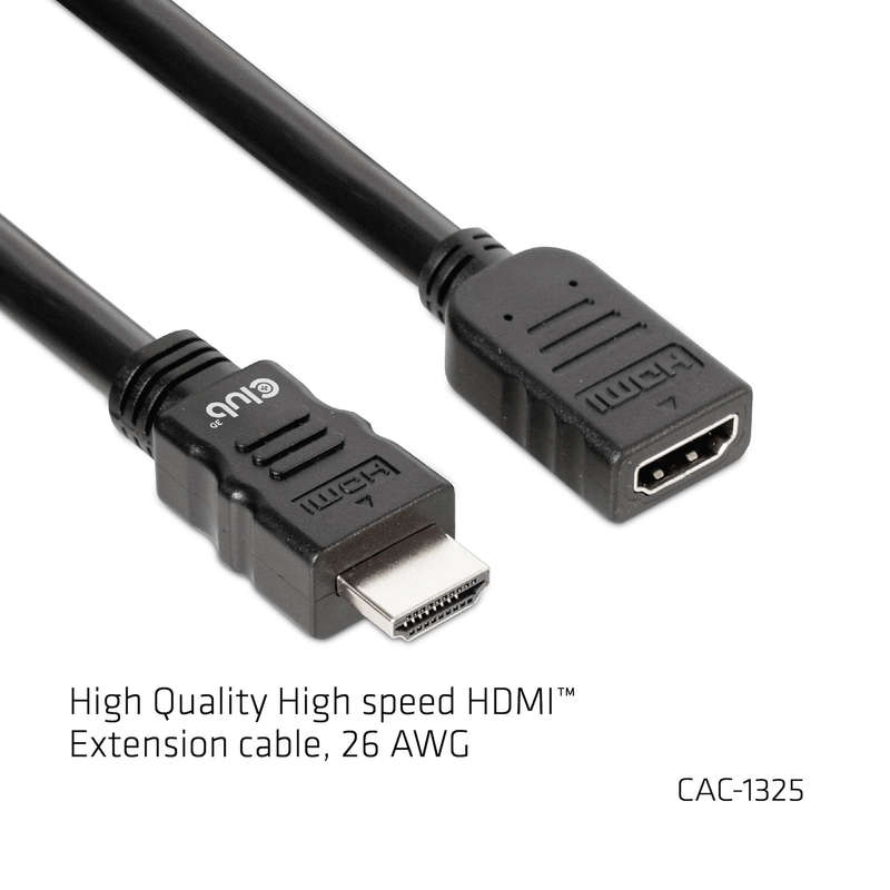 Club 3D CAC-1325 5m High Speed HDMI 4K 60Hz Extension Cable M/F