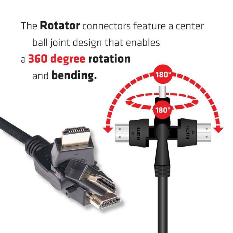 Club 3D CAC-1360 2m HDMI 2.0 4K 60Hz UHD 360 Degree Rotary Cable