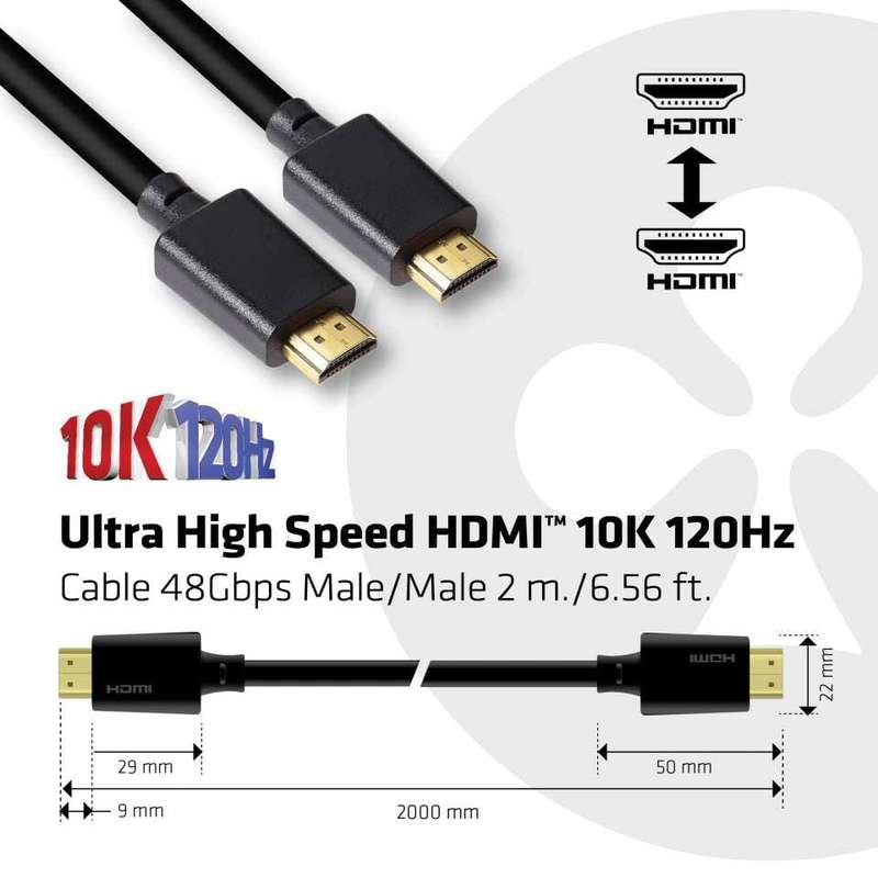 Club 3D CAC-1372 2m Ultra High Speed HDMI 2.1 10K 120Hz M/M Cable