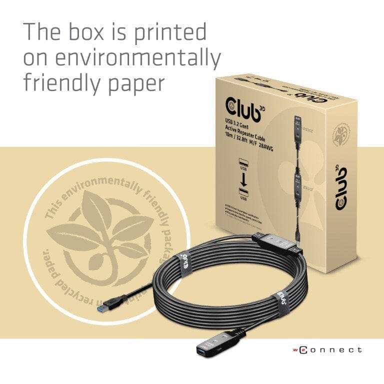 Club 3D USB 3.2 Gen1 Active Repeater 10m Cable CAC-1405