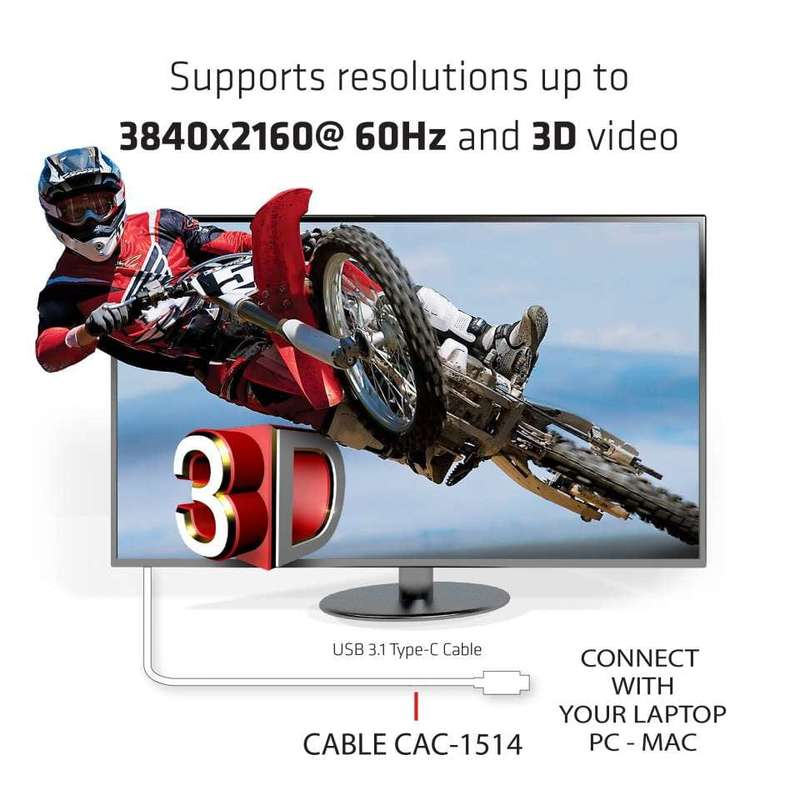 Club 3D CAC-1514 1.8m USB C to HDMI 2.0 UHD Active Cable