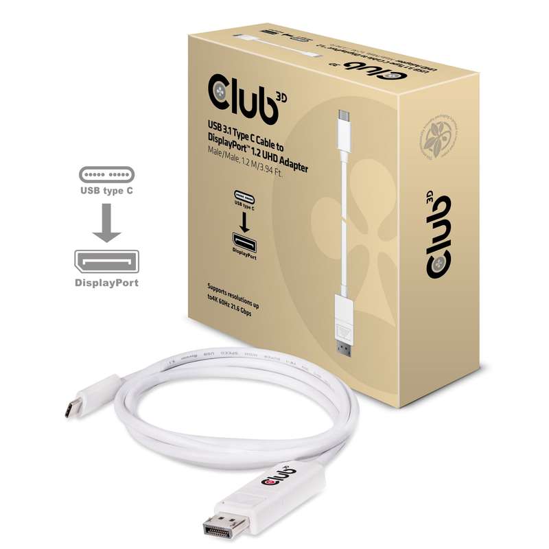 Club 3D CAC-1517 USB 3.1 Type C Cable to DisplayPort 1.2 UHD Adapter