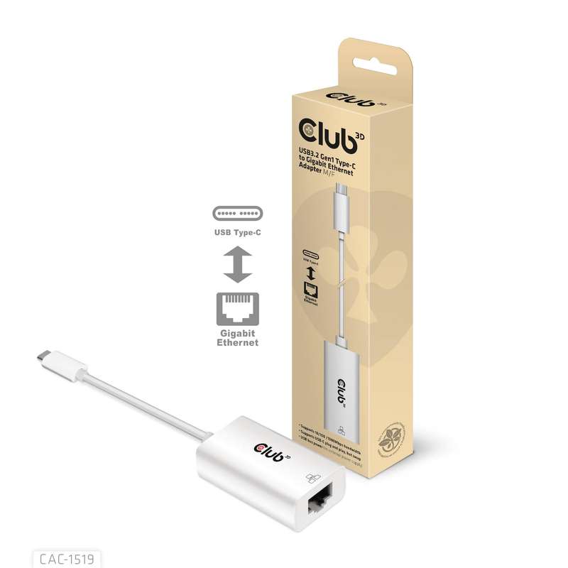 Club 3D CAC-1519 USB3.2 Gen1 Type-C to Gigabit Ethernet Adapter M/F