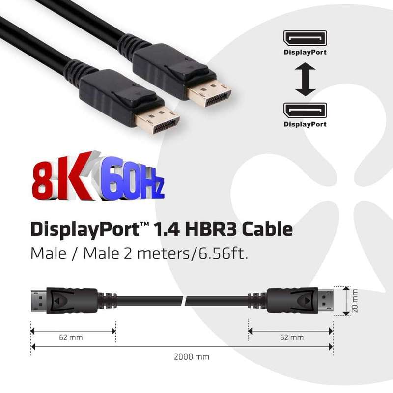 Club 3D DisplayPort 1.4 HBR3 2m Cable CAC-2068