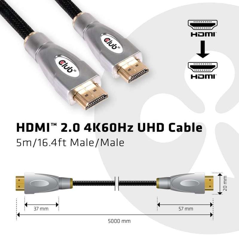 Club 3D CAC-2312 5m HDMI 2.0 4K 60Hz UHD Cable