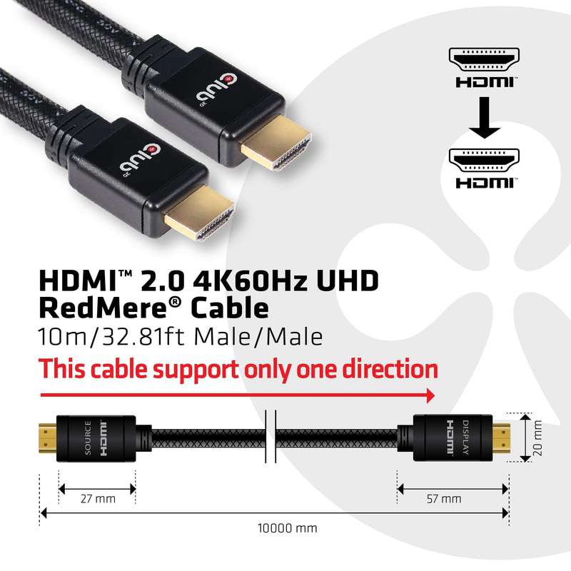 Club 3D CAC-2313 10m HDMI 2.0 4K 60Hz UHD Cable