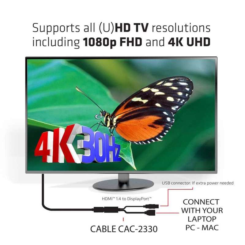 Club 3D CAC-2330 HDMI 1.4 to DisplayPort Adapter